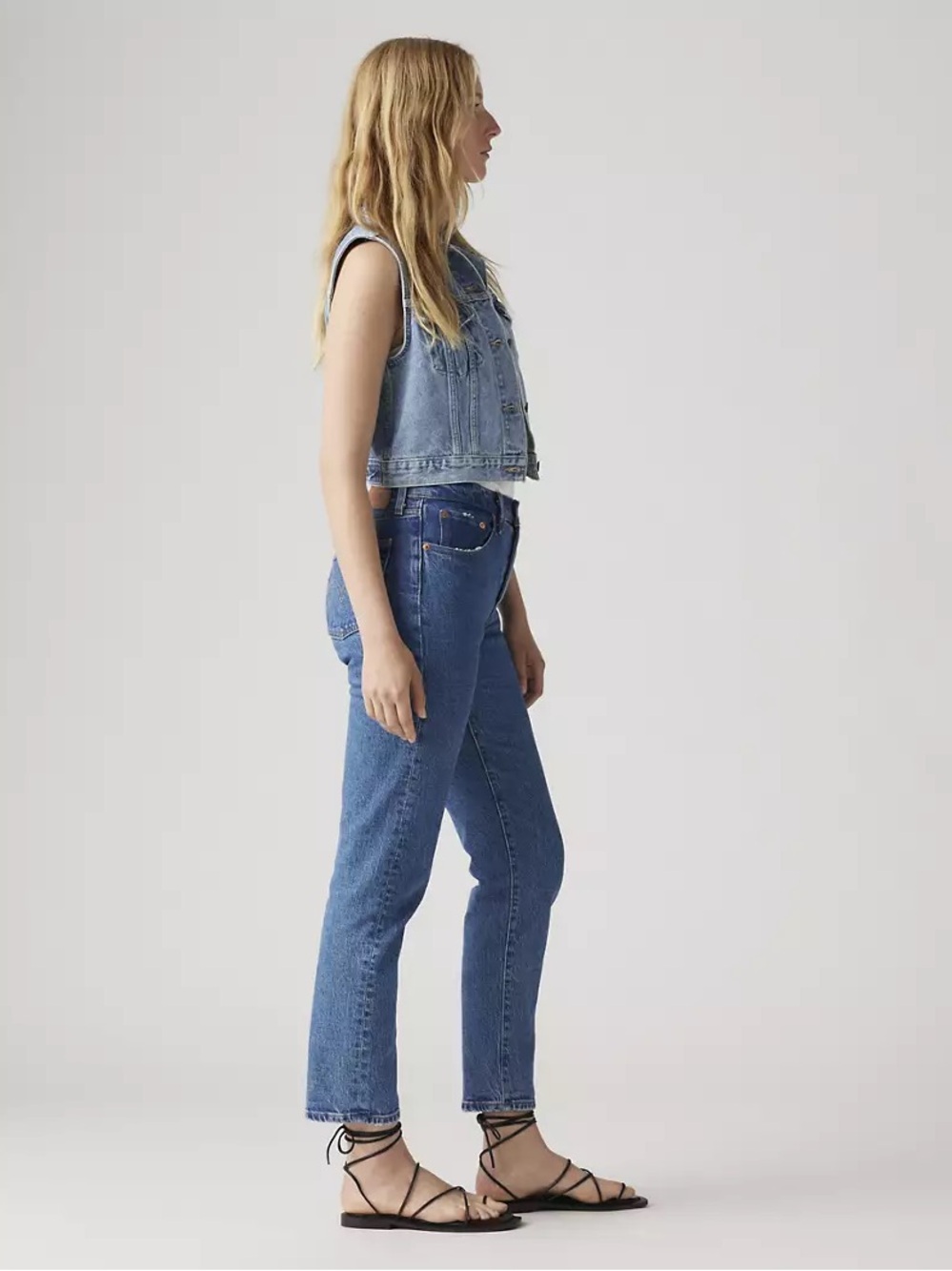 LEVIS 501s Original Cropped Womens W24 L26 Denim Jeans - Picture 12 of 16